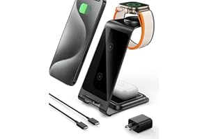 Intoval 3-in-1 Wireless Charging Station for iPhone 15 Pro/15/15 Pro Max/14 Pro/14/14 Pro Max, Apple Watch 9/Ultra 2/SE/8/7/6/5/4/3/2, AirPods Pro/Pro 2/3 (Y93, Grey)
