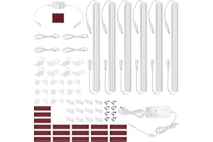Litever Under Cabinet LED Lighting Kit, Super Bright, 6 PCS 12” Slim Light Bars, 31W 2000 Lumen, Dimmable, Plug or Wired Power Adapter, for Kitchen Cabinets Counter Shelf Workbench (Warm White 3000K)