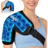 NEWGO Shoulder Ice Pack Rotator Cuff Cold Therapy, 45-Min Long-Lasting, M | Ice Grid Design for Even Coverage, Flexible Cold Compression Wrap, Soothes Post-surgery, Muscle Tension, and Swelling