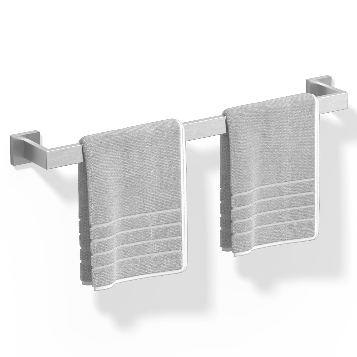 Photo 1 of HITSLAM Bath Towel Bar, 24 Inch Towel Rack for Bathroom Wall Mounted, 2-Section Easy Assembly Design, SUS304 Stainless Steel Towel Holder, Brushed Nickel