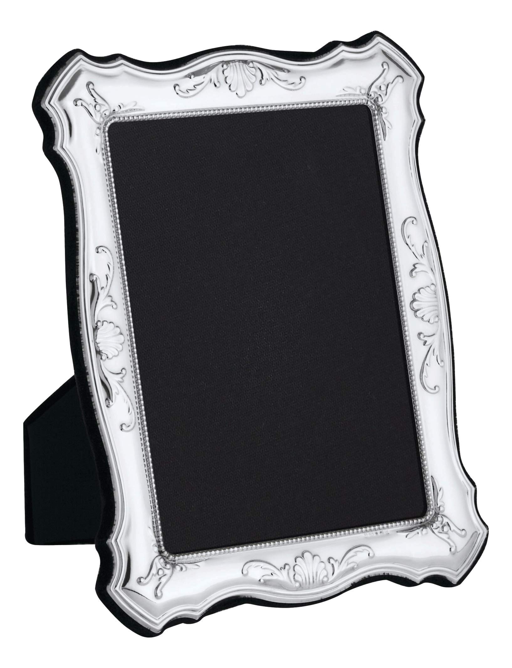 Carrs Traditional Shell Flourish Sterling Silver Photo Frame with Velvet Back 7" x 5"