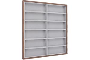 Acouto 12 Grid Glasses Tray Storage - Stylish Sunglasses Display Showcase Eyeglass and with Elegant Walnut Wood Frame and Sof