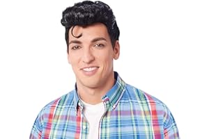 Costume Culture Men's Plus Doo Wop Wig, Black, One Size