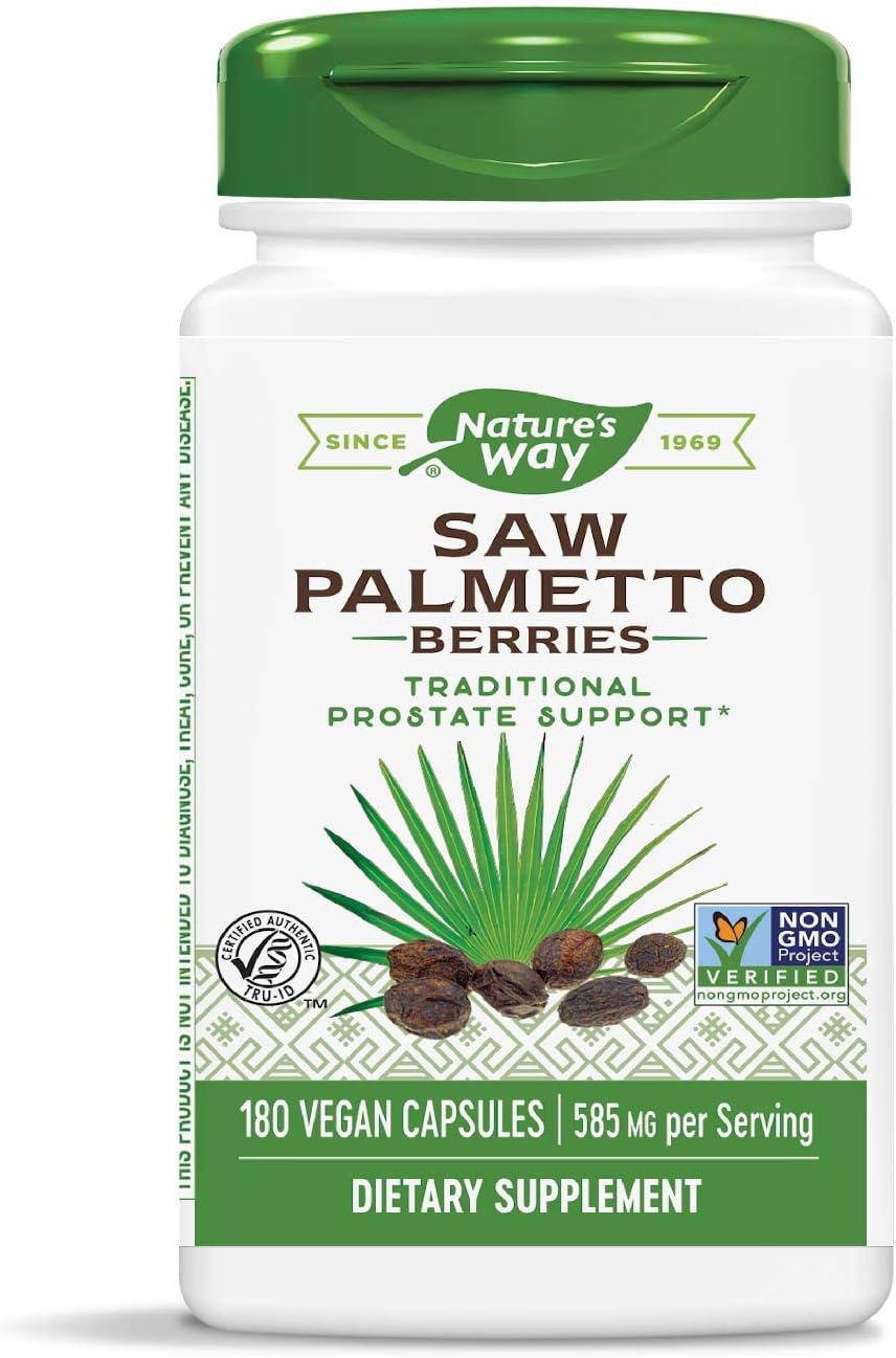 Nature's Way Saw Palmetto Berries; 585 mg; Non-GMO Project Verified; TRU-ID Certified; 180 Capsules: Health & Personal Care
