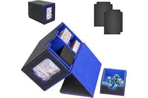 ATPWONZ Card Deck Box for MTG Commander Display,Magic the Gathering Deck Box,Trading Cards Storage Box with Dice Tray,2 Dividers and 35PT Magnetic Card Holder, Fits 200+ Single Sleeved Cards