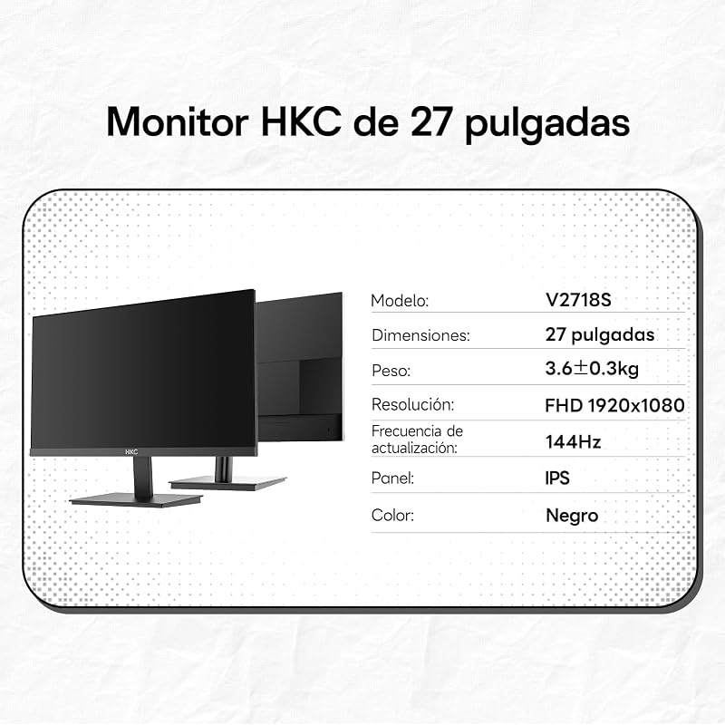 27 polegadas Full HD IPS 144Hz, 5ms, monitor de gaming inclinável