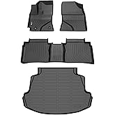 HAFIDI All Weather Car Floor Mats & Cargo Liner for Corolla 2014-2019 (Sedan Only) Custom Fit Full Set Accessories - Black