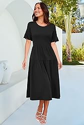 STYLEWORD Womens Summer Dresses Midi Casual Short