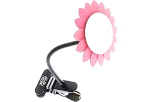 WatchYrBack Clip-On Convex Desk and Cubicle Mirror to See Behind You. Pink Flower Design. Wide Angle View Clear Reflection. Real Glass Mirror. Clip to Monitor and Anywhere up to 2" Thick