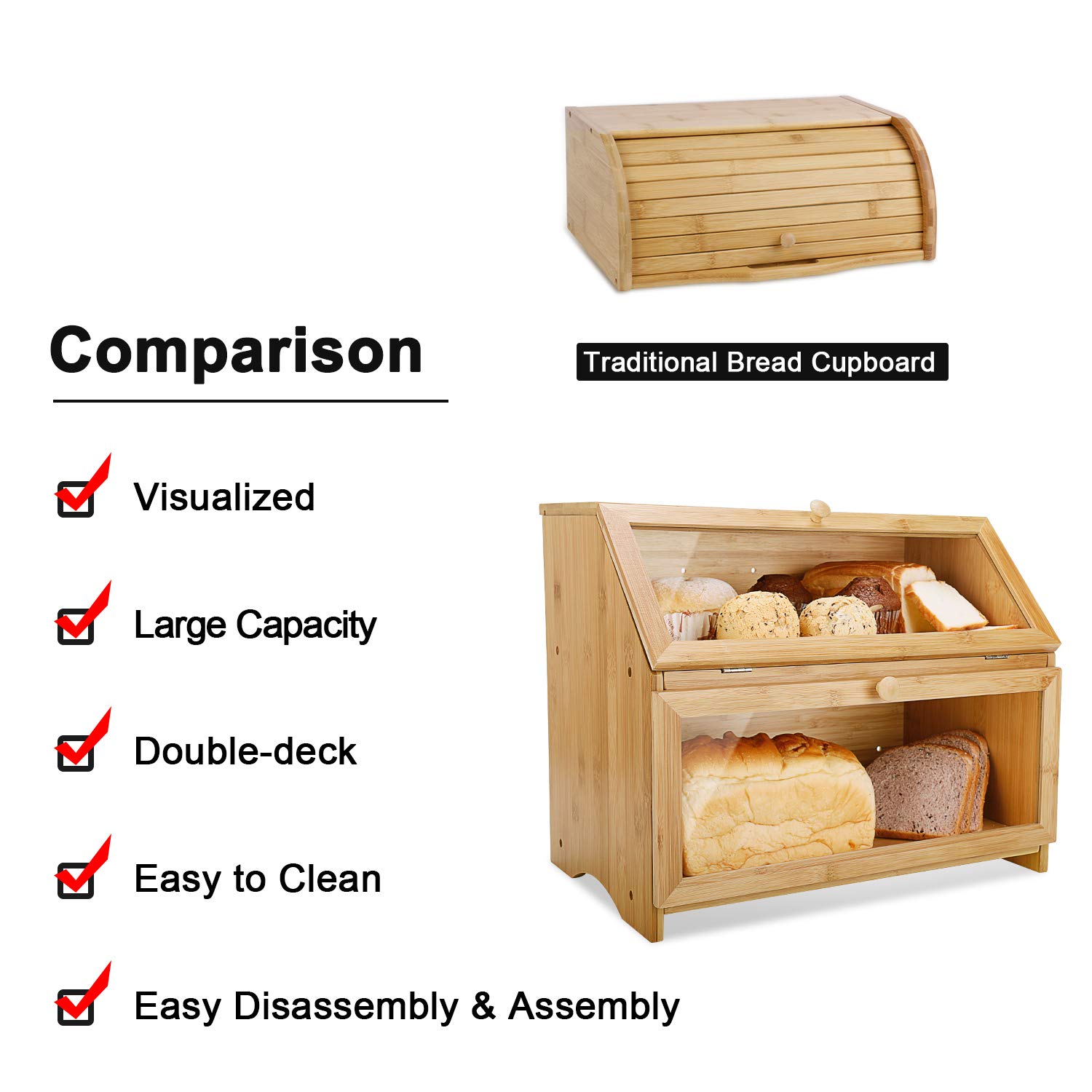 Bread Storage Box Bread Bin For Kitchen Counter Bam Food