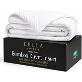 Bella Coterie | Bamboo Viscose Duvet Insert King/Cal King Size | All Season | Down Alternative Comforter | Hotel Luxury | Cooling | Ultra Soft | 8 Secure Tie Loops | Machine Washable | 106" x 94" [White]