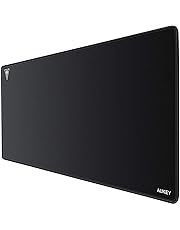 AUKEY Tappetino Mouse Gaming XXL (900x400x4mm) Mouse Pad Gaming Tappetino per Mouse da Gioco Esteso Resistente All'acqua con Superficie di Strutturato Speciale, Base in Gomma Antiscivolo, Bordi Cuciti per Computer, PC e Laptop - Nero