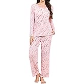 TeJoyce Cotton Pajamas for Women Set Floral Print Long Sleeve Pajamas Set with Pants Soft Pjs Lounge Set with Pockets