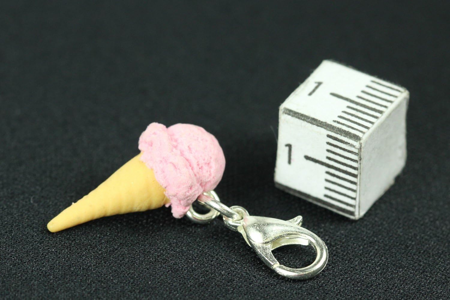 Miniblings Ice Sstrawberry Summer Waffle Mint Cream Charm Pendant Icecream Eiswaffel Pink, 20mm - Image 4
