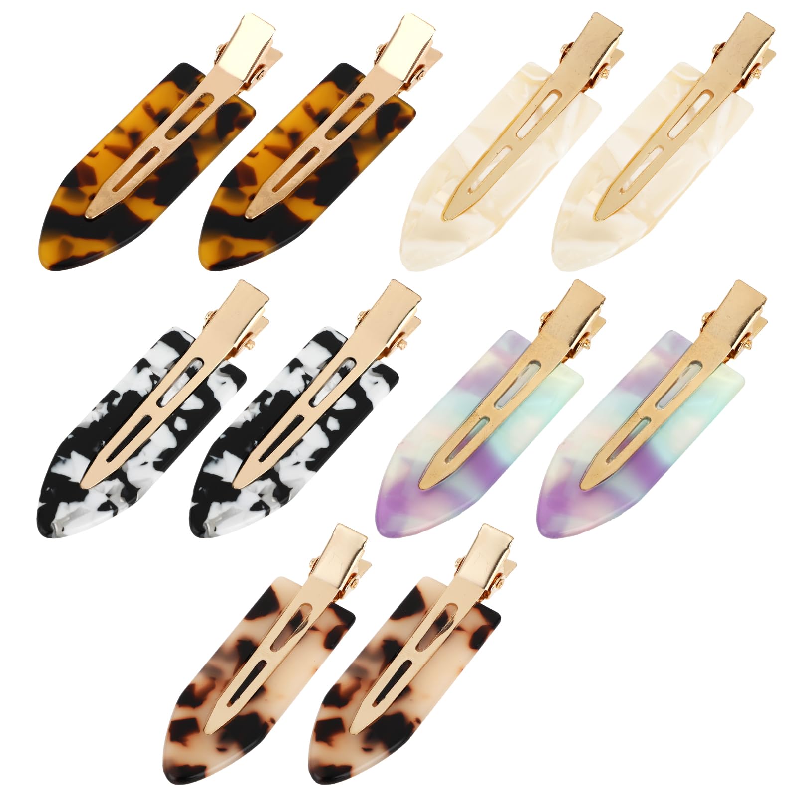 Lusofie No Bend Hair Clips 10 Pack - Creaseless Acrylic Alligator Clips for Styling, Makeup, Bathing | Damage-Free Hair Accessories for Women, Girls, Teens
