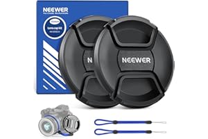 NEEWER 55mm Lens Cap Kit (2 Pack), Lens Cover with Anti Loss Strap and Cleaning Cloth, Compatible with Canon Nikon Sony Fujif