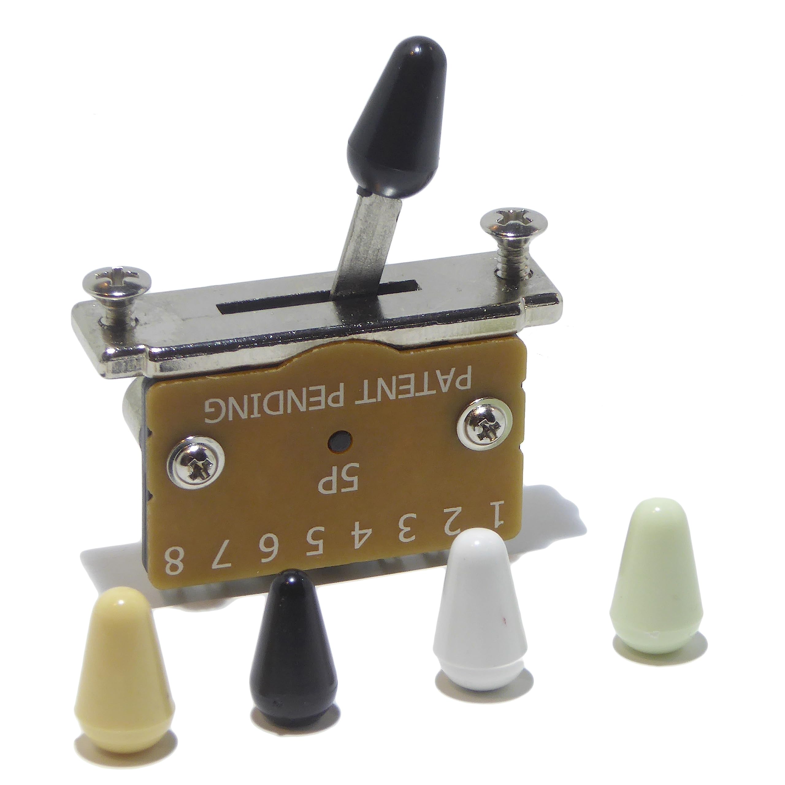 3 position guitar switch heavy duty 5 position pickup selector with White, Black, Cream and Lime tip