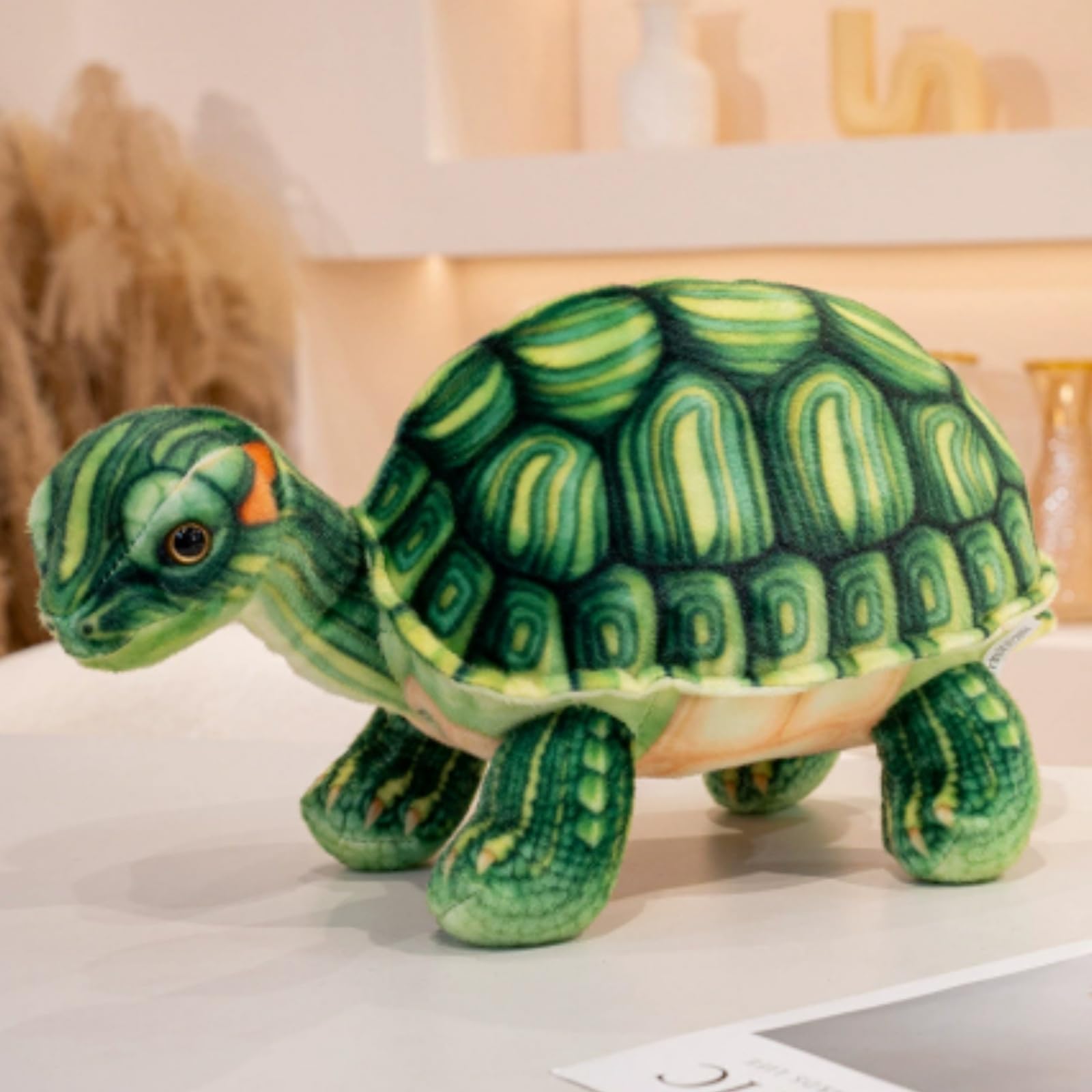 OUKEYI 11.8''/30cm Dark brown Turtle Plush ，Soft Turtle Teddy Pillow, Sea Turtle Stuffed Animals Ocean Tortoise, Gifts for Boys, Girls, Birthday, Easter (green)