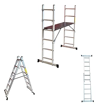 Alu Multi Gerüst Multifunktionsleiter Leiter Stehleiter Klappleiter Plattform