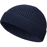 Swag Wool Knit Cuff Short Fisherman Beanie for Men Women, Spring Fall Winter Warm Hats, Trawler Skull Cap, Watch Cap