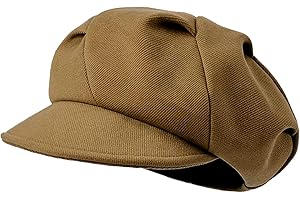 huablo Women's Folds Wool Newsboy Cap - Soft Brim, Convertible to Beret Style - Vintage Octagonal hat