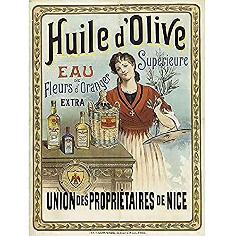 Champenois Superior Olive Oil Vintage French Advert Art Print Canvas Premium Wall Decor Poster Mural