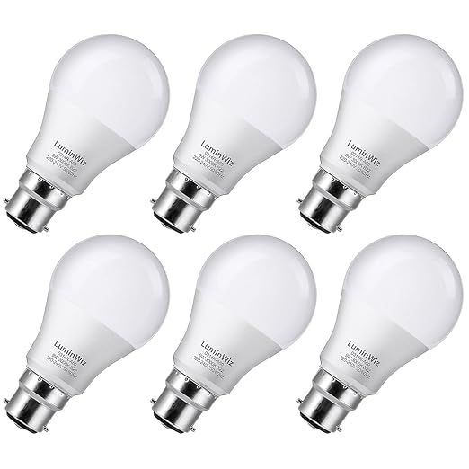 6 Pack A60 Led Light Bulbs Luminwiz 9w B22 Bayonet Led Bulbs 60w