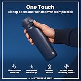 Ion8 600 ml Ash Navy Lightweight Stainless Steel Water Bottle view 3
