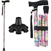 Walking Cane LIXIANG Cane for Man/Woman | Mobility &amp; Daily Living Aids | 5-Level Height Adjustable Walking Stick | Comfortable Plastic T-Handle Portable Walking Stick Folding Cane