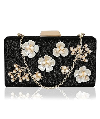 Kleio Designer Floral Emblished Party/Wedding Box Clutch with Sling For Women/Girls