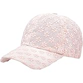 Tidefire Women's Lace Small Flower Baseball Caps Adjustable Hollow Lace Hat Summer Cap Visor Cap