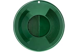 ASR Outdoor 10 Inch Triple Riffle Gold Pan Gold Prospecting Equipment, Green