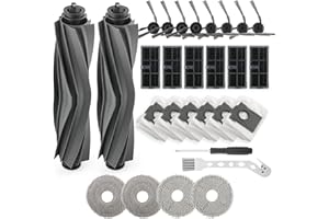 28Pack Dust Bag Replacement Accessories for MOVA P10 Pro Ultra Vacuum Cleaner 2 Main Brushes 8 Side Brushes 6 Hepa Filters 6 