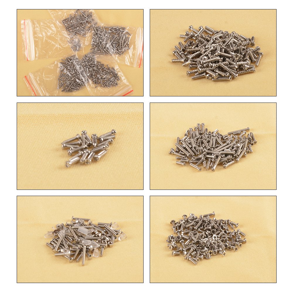 SHiZAK 700pcs Eyeglasses Sunglass Spectacles Tiny Screws Nut Kit & Silicone Nose Pads Assortment Repair Tool Set with Tweezer Micro Screwdriver