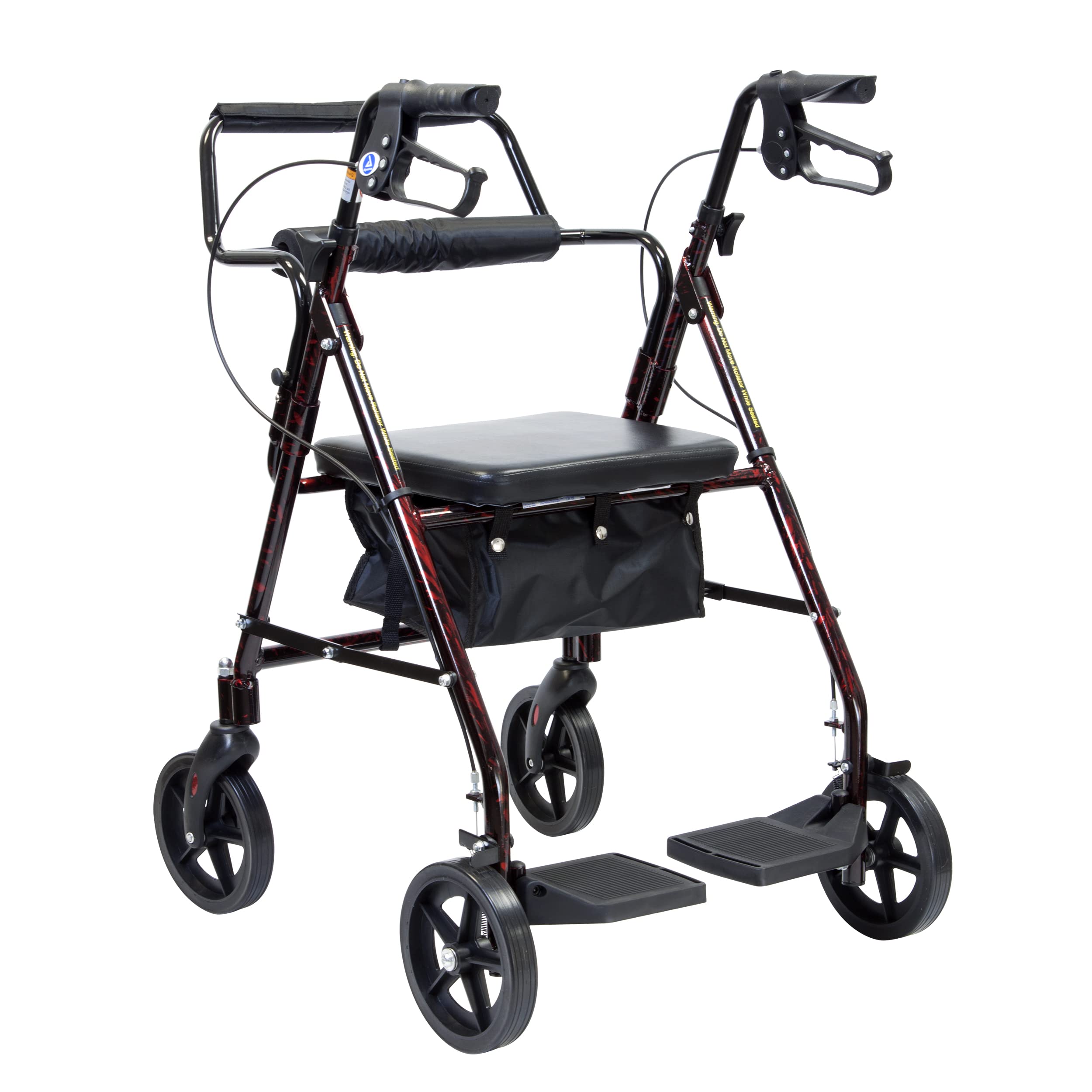 Drive Medical 3-Wheel Rollator Rolling Walker with Basket Tray and Pouch, Flame Blue 10289bl - The Home Depot