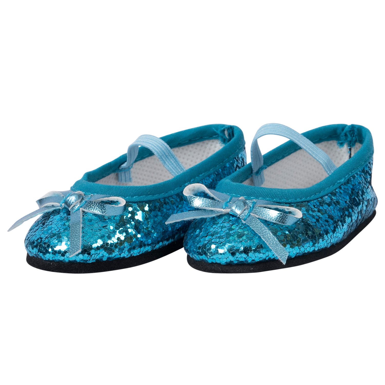 The New York Doll Collection Blue Glitter Dress Shoes fits All 18 Inch And 46 cm Dolls - for Fashion Girl Dolls - Doll Shoes - Doll Shimmer Shoes – Doll Clothes accessories​