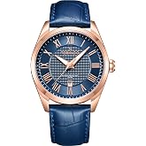 Tornado Celestia Classic Men&rsquo;s Analog Watch | Blue Dial, Rose Gold Case, Brown Leather Strap, 42x48mm, 10ATM - T8007-RLNN