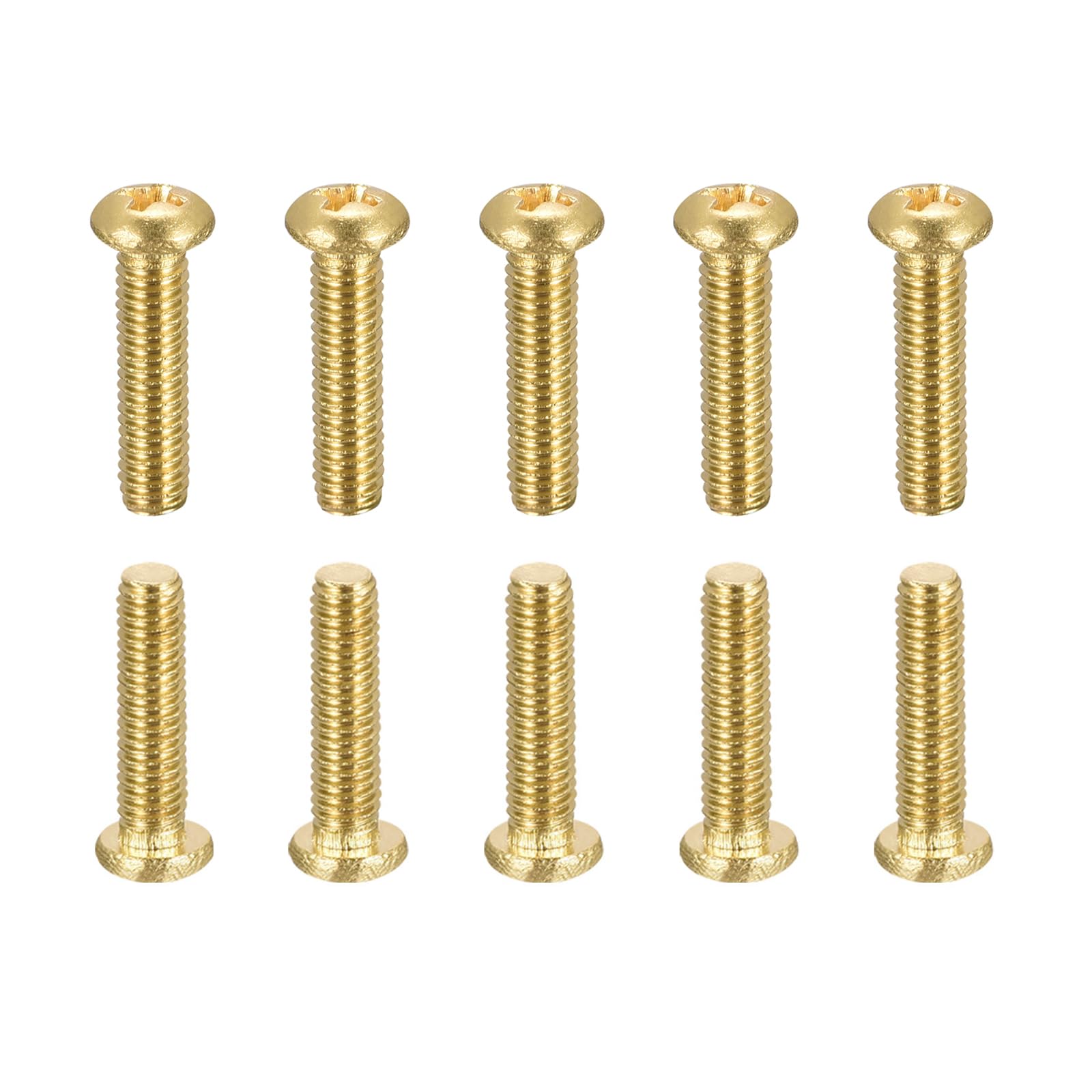 DTGN M3x12mm(DxL) Brass Phillips Machine Screws - 36Pack - Good for Machinery Industry - Pan Head Fastening Screw - Brass Tone