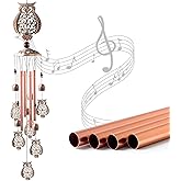 Owls Wind Chimes Outdoor, for Women,Owl Birthday Gifts for Men/Mom/Grandma Metal WindChimes Outside/Indoors, Lawn, Patio, Garden Decor, Yard Decorations