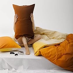 Cottonight Orange Gradient Comforter Set Queen
