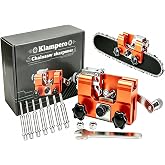 Klampero Chainsaw Sharpener, Portable Manual Sharpening Tool, Equipped With 7 Sharpening Stones, Suitable For 4&ndash;22-Inch Electric And Gas-Powered Chainsaws, Gardening And Woodworking Tools