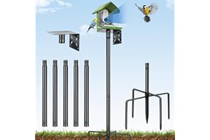 KOLAKO Bird House Pole, 80 Inch Bird Feeder Pole Stand with 1-Inch Dia Heavy Duty Birdhouse Pole Mount Kit for Outdoors Smart Birdhouse, Weather Station