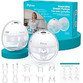 Paruu Hands Free Breast Pump P16, Wearable Breast Pump | 4 Modes &amp; 12 Levels, Max 309mmHg Strong Suction 24mm with 19/21mm Inserts Wearable Breastfeeding Pump, 2 Pack White