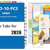 Upgraded Index tabs for ICD-10 -PCS AAPC Version 2026, 126 Book Tabs, Color-Coded with Alignment Card &amp; Page Numbers Sheet &amp; Bookmark, Laminated Durable, Book Not Included