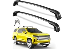 Wonderdriver Lockable Roof Rack Cross Bars 220lbs Compatible with Chevy Suburban & Tahoe 2021 2022 2023 2024 2025 2026 GMC Yukon XL, Cadillac Escalade ESV, Heavy Duty Aluminum Crossbars Black Luggage