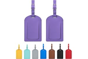 jealkip Luggage Tags for Suitcase Travel Bag Labels Privacy Protection Luggage Tag for Baggage PVC Baggage ID Label Tags Purple