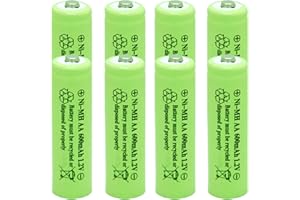 GSUIVEER Solar Light AA Ni-mh 600mAh 1.2V Rechargable Batteries AA Rechargeable Batteries for for Solar Lights (8Pack AA)