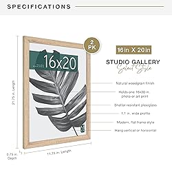 MCS Studio Gallery 16x20 Poster Frame Natural