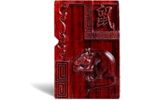 SHENGEY ART Upgraded Rosewood Wooden Case Replaceable for Zippo (Only Case), Lighter DIY Outer Shell Box, Compatible Insert Size 3.6cm * 1.2cm * 5cm (Zodiac Rat)