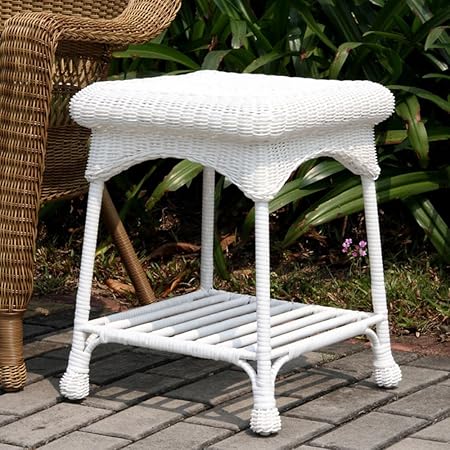 white plastic patio set
